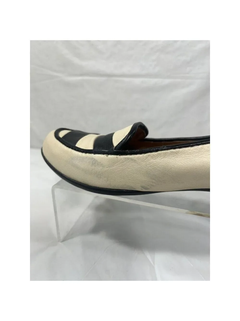 Naturalizer Women's Simone Loafer Flats Slip On Size 7 N Cream Black Striped